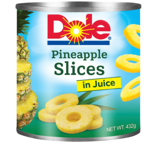 Dole Pineapple Slices In Juice 432g