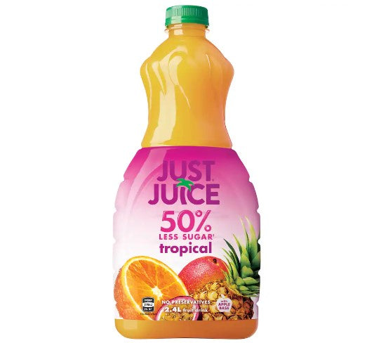 Just Juice 50% Less Sugar Tropical Fruit Juice 2.4L