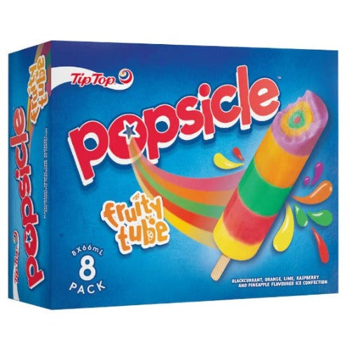 Tip Top Popsicle Fruity Tube Ice Blocks 8pk 528ml