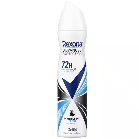 Rexona Womens Advanced Protection Invisible Dry Fresh Antiperspirant Aerosol 220ml