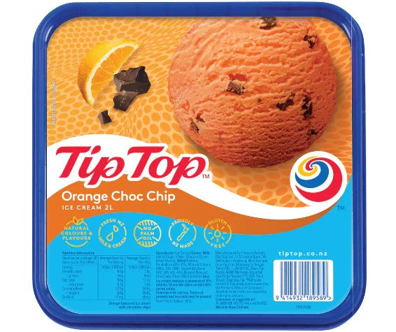 Tip Top Orange Choc Chip Ice Cream 2L