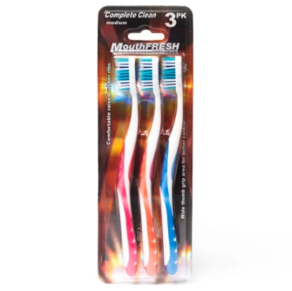 Mouthfresh Adult Toothbrush Complete Clean Med 3pk