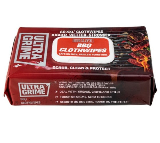 UltraGrime Life BBQ XXL+ Clothwipes 60pk