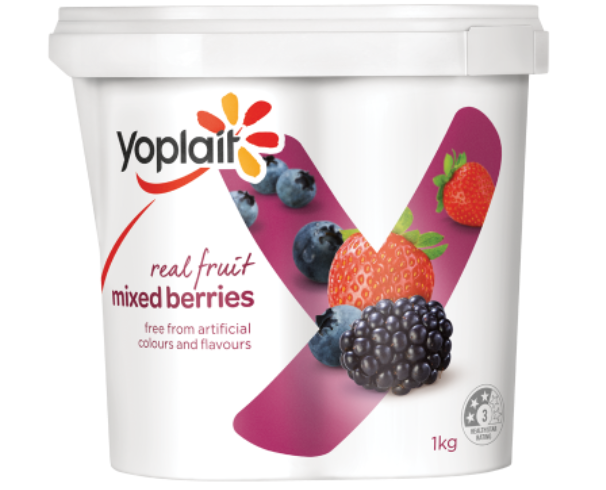 Yoplait Real Fruit Mixed Berries Yoghurt 1kg